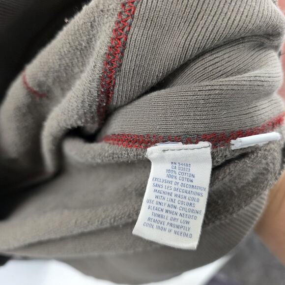 Vintage Y2K American Eagle Hoodie Brown 1977 Distressed Pullover Sweatshirt - Picture 12 of 15